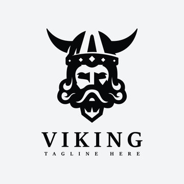 viking silhouette character template logo illustration