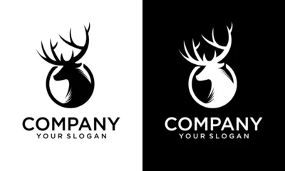 Poster Creative deer head circle logo icon design vector © Gita