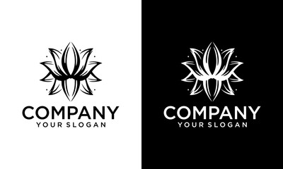Creative Lotus Flower Logo abstract Beauty Spa salon Cosmetics brand style. Looped Leaves Logotype design vector Luxury Fashion template.