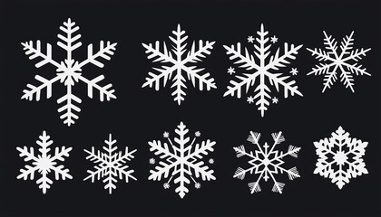 Exquisite Snowflake Icons for Winter Themes