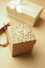 Obraz premium thank you sticker on a gift box 