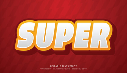 super text effect template editable design for business logo and brand