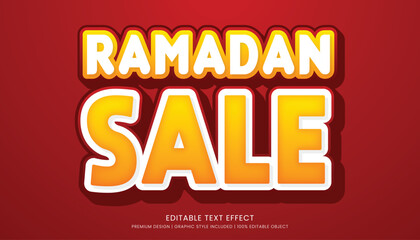 ramadan sale text effect template editable design for business logo and brand - obrazy, fototapety, plakaty