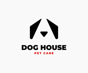 Minimal and modern dog house logo design. - obrazy, fototapety, plakaty