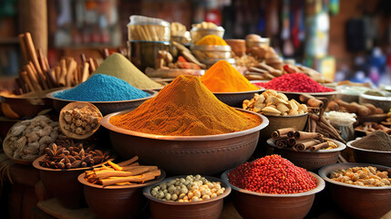 Fototapeta premium Delicious Dried food products sold on the market
