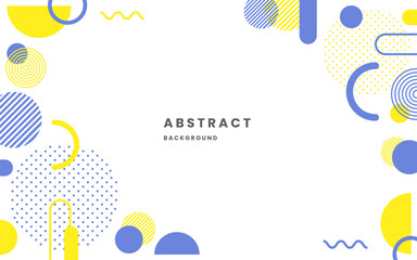 Colorful abstract geometric shapes design element background. White backgrounds. geometric shapes blue and yellow, modern shapes. Illustration vector 10 eps.