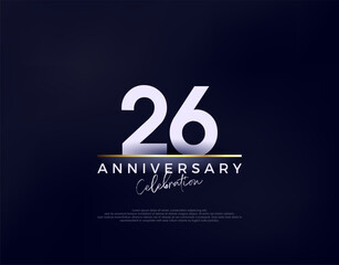 Simple modern and clean 26th anniversary celebration vector. Premium vector background for greeting and celebration.