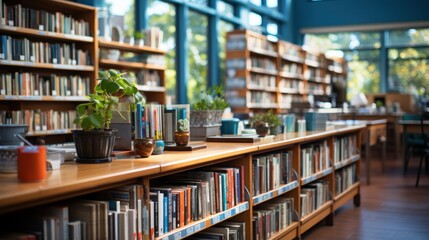 Library with lots of shelves and books