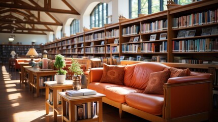 library with books and reading material