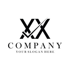 XX Letter Logo Design Template Vector. Creative initials letter XX logo concept.