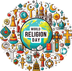 world religion day, religion, celebration, colorfull, white background