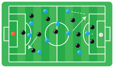 vector of football formation strategies on the board.