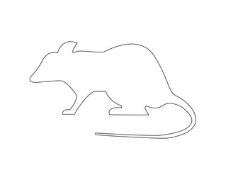 Single line Rat animal vector design