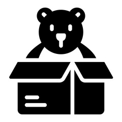 Toys for kid donation box icon