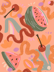 Watermelon Dreams | peach background