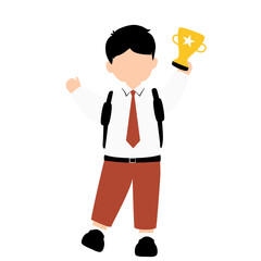 Kid boy elementary student wearing uniform