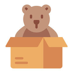 Toys for kid donation box icon