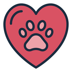 Naklejka premium Pet Care with paw icon