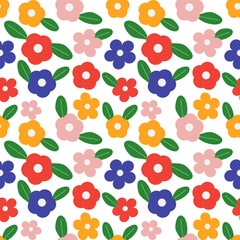 Seamless pattern with hand drawn flower. Background for textile, wrapping paper,fashion, illustration.