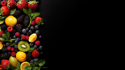 Fresh Grunge background with delicious fruit