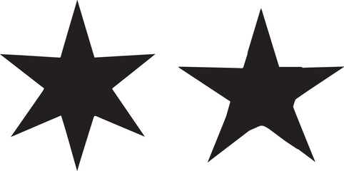 Set of two black star on white background - obrazy, fototapety, plakaty