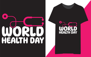 Free vector world health day celebration T-shirt design