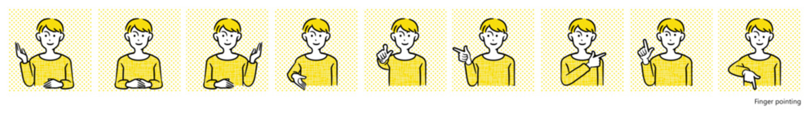 人物イラスト（案内・指差し）