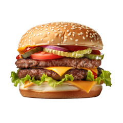 Hamburger isolated on transparent background