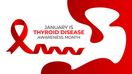Thyroid disease awareness month. Holiday concept. observed every year in September. suit for banner, cover, website, brochure, greeting card, backdrop, poster with background. Vector illustration.