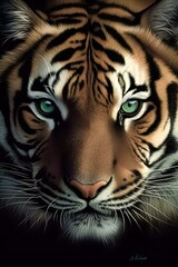 close up of a tiger.African leopard wildlife , animal face , felina motivation. Generative ai.