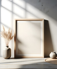 Minimal frame mockup for photo, print, painting, artwork presentation