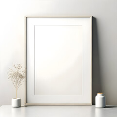 Minimal frame mockup for photo, print, painting, artwork presentation