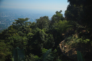 Mountain and city view