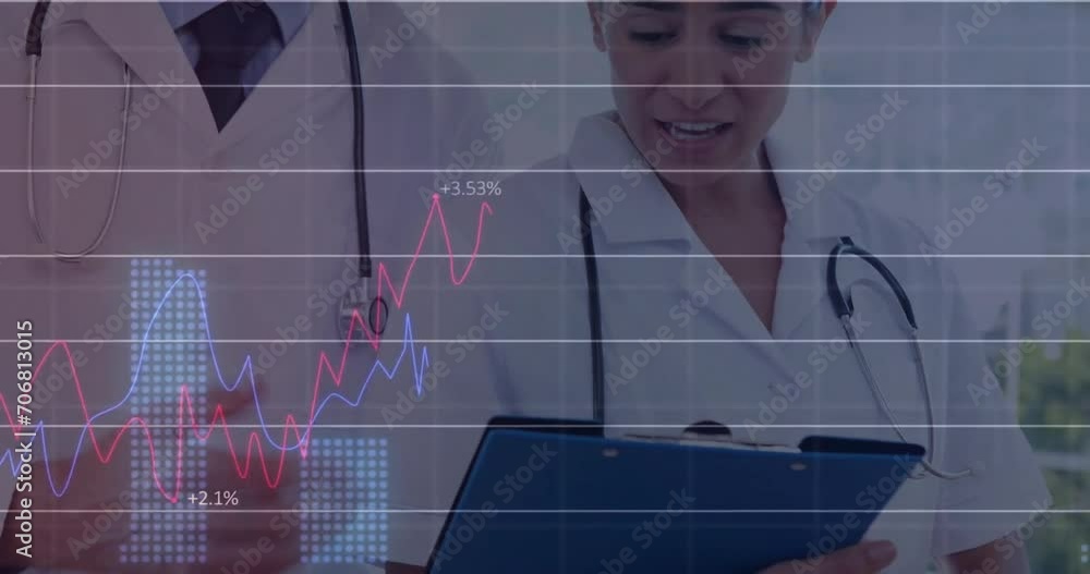 Poster animation of data processing over diverse doctors