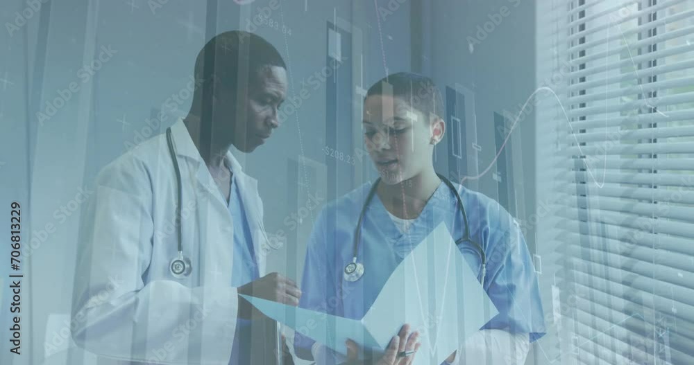 Poster animation of data processing over diverse doctors