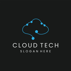 cloud tech logo icon design inspiration