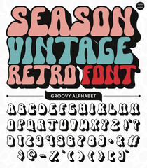 Black and white Abctract Season vintage retro bold Font template