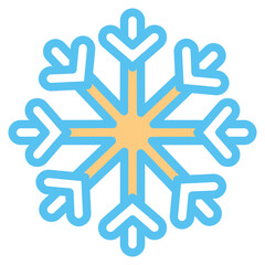  Snowflake, Ice, Snow, Cold, Winter Icon, Line color style icon vector illustration, Suitable for website, mobile app, print, presentation, infographic and any other project.