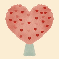 Tree of red heart.