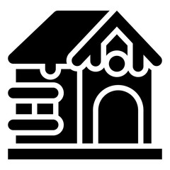  House, Shelter, Cottage, Home, Winter Icon, Glyph style icon vector illustration, Suitable for website, mobile app, print, presentation, infographic and any other project.