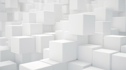 Fototapeta na wymiar 3d stacked cubes. column of white cubes. geometric shape background