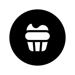 cupcake glyph circular icon