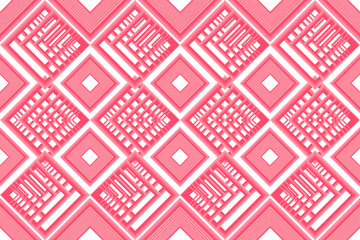 Pink geometric seamless pattern. Sweet ethnic traditional geometry style design for fabric, texture, textile, decoration, element, printing, interior, design, clothing, border decor, background