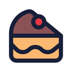 cake flat line icon