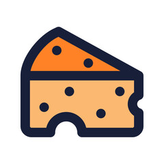 cheese flat line icon