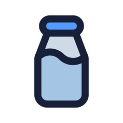 milk flat line icon