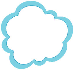Obraz premium Minimalist stylized cloud on a white background.