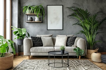 modern interior sofa room design with sofa