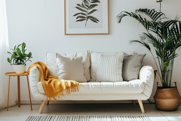 setting modern living room with sofa