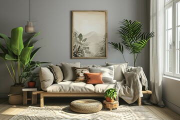 Nice living room with sofa